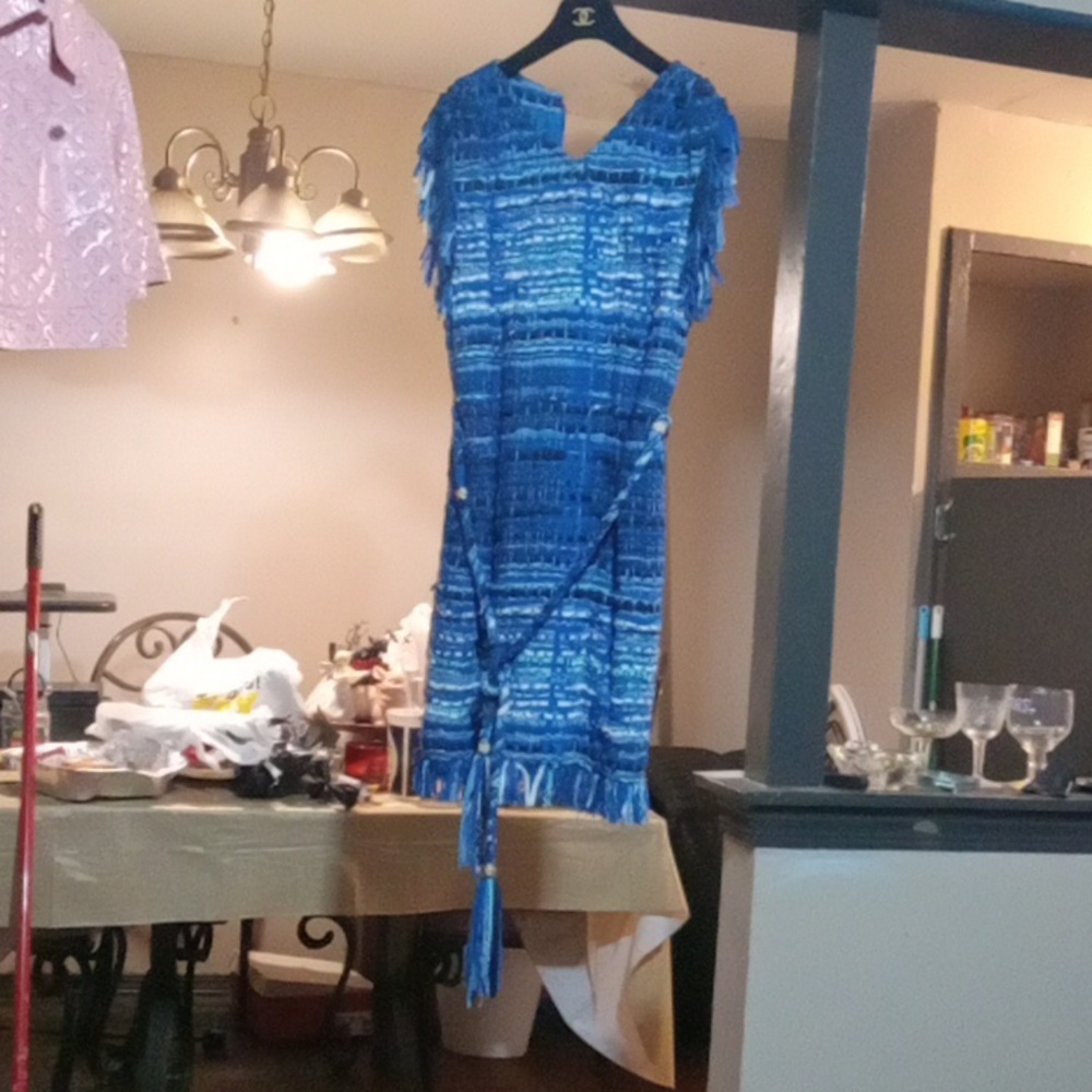 Chanel blue 2018 tweed dress chanel